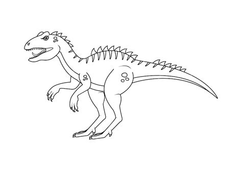 Schwarz Weiße Allosaurus Dinosaurier Cartoon Figur Vektor Malseite