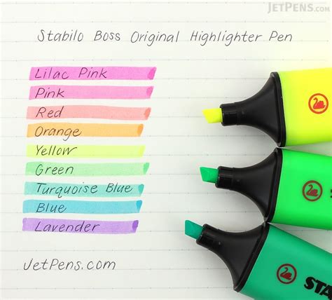 Stabilo Boss Original Highlighter Pen Pastel Jet Pens Highlighter