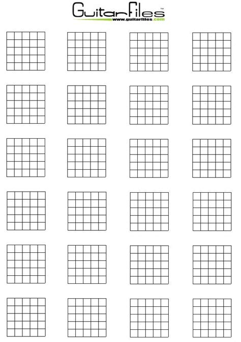 Blank Guitar Chord Diagrams Guitar Chords Guitar Chord Sheet Guitar