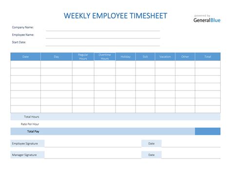 Weekly Employee Timesheet In Pdf