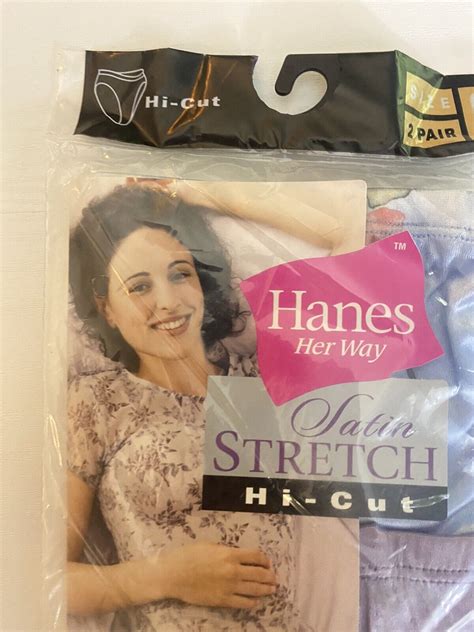 Hanes Her Way Satin Stretch Panties Hi Cut Briefs Pack Pair Vintage