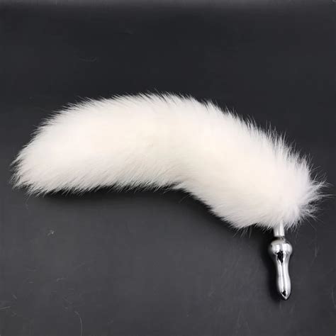 Anal Plugs Tails Flirting White Feather Tails Anus Bead Big Plush Tail