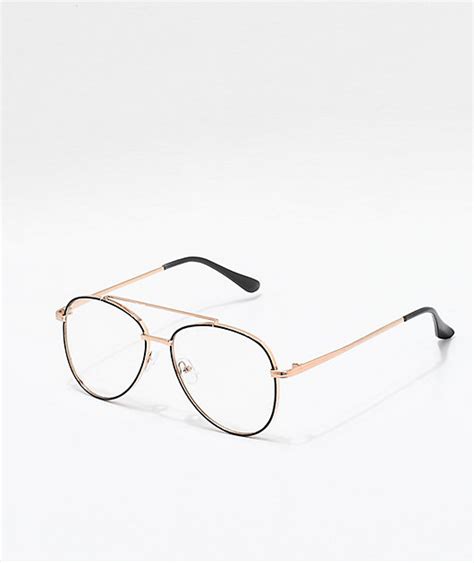 gold and clear aviator glasses