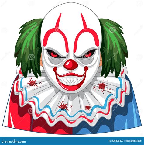 Creepy Clown Face On White Background Stock Vector Illustration Of