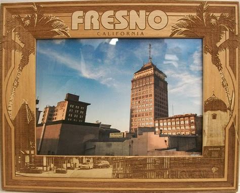 Fresno California Laser Engraved Wood Picture Frame 5 X 7