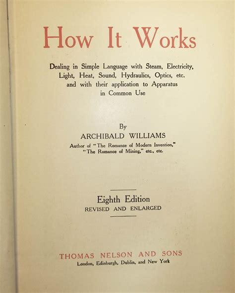 How It Works Archibald Williams Circa 1915 Thomas Nelson Ebay