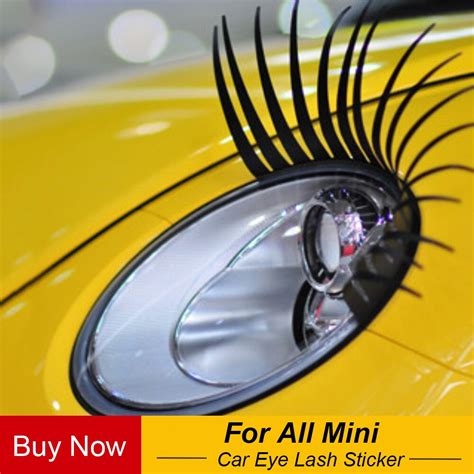 2pcs Auto 3d Black False Eyelashes Fake Eye Lash Sticker Car Headlight