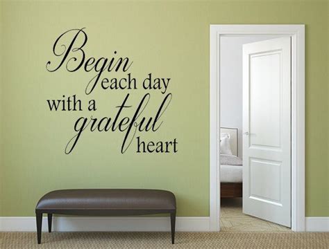 Begin Each Day With A Grateful Heart Verse Vinyl Quote Wall Decal