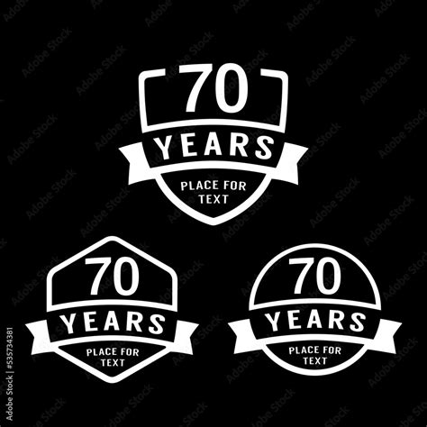 70 Years Anniversary Celebration Logotype 70th Anniversary Logo