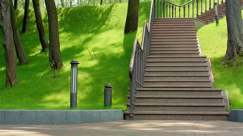 Granite Stairs In Park Staircase In Green Park Stone Stairs In City