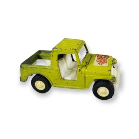 Vintage 1969 Tootsie Toy Jeep Truck Green Die Cast Metal Ebay