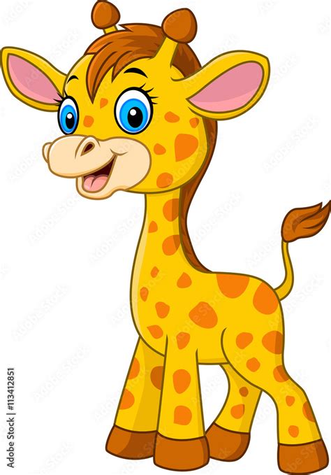 Cartoon Baby Giraffe Stock Vector Adobe Stock