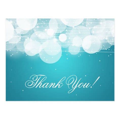 Thank You Note Glow And Sparkle Turquoise Postcard Turquoise Wedding