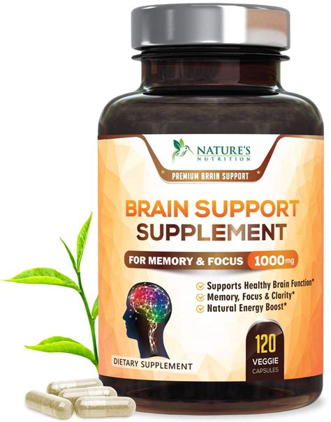Natures Nutrition Brain Supplements Natural Nootropic Booster W Dmae