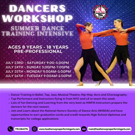 Summer Camp Dancers Workshop Dance Training Intensive