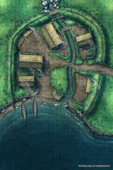 Fishing Village Battle Map Launch Afternoon Maps On Patreon