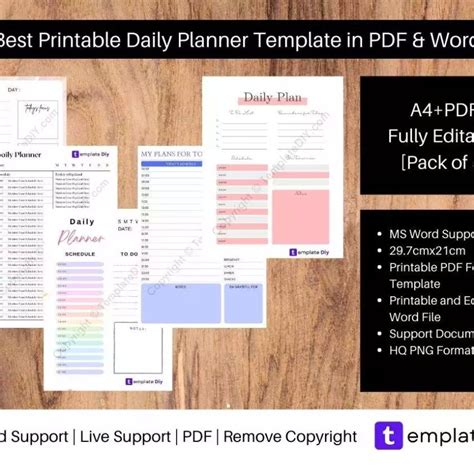 Day Designer Daily Planner Printable Template In Pdf And Word In 2022