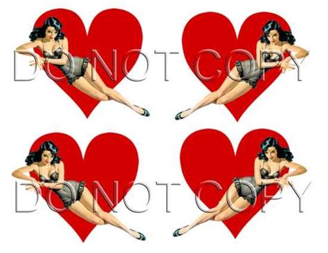 Wwii Nose Art Pinup Girl On Heart Guitar Decals 203 203