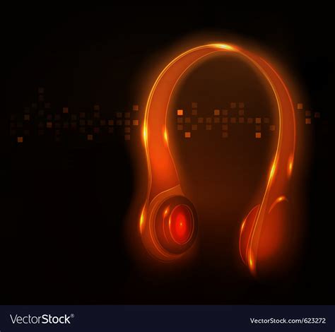 Glowing Headphone Royalty Free Vector Image Vectorstock