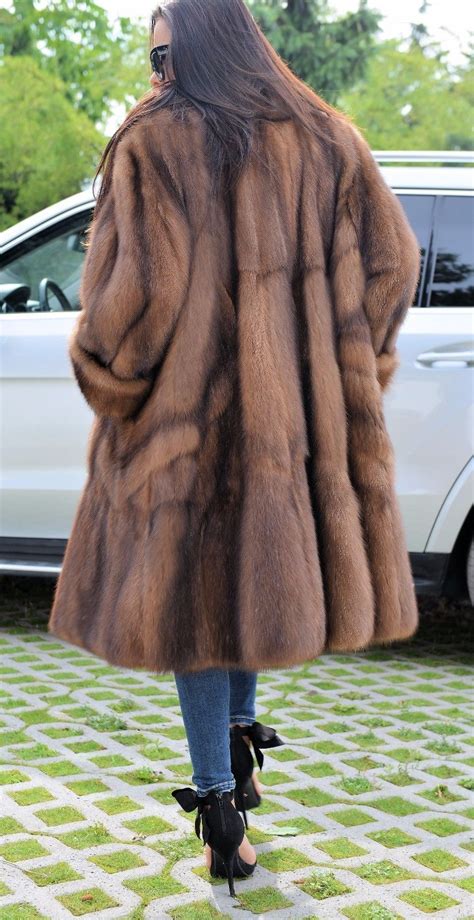 New Barguzin Russian Sable Fur Swinger Coat Clas Jacket Mink Fox Lynx