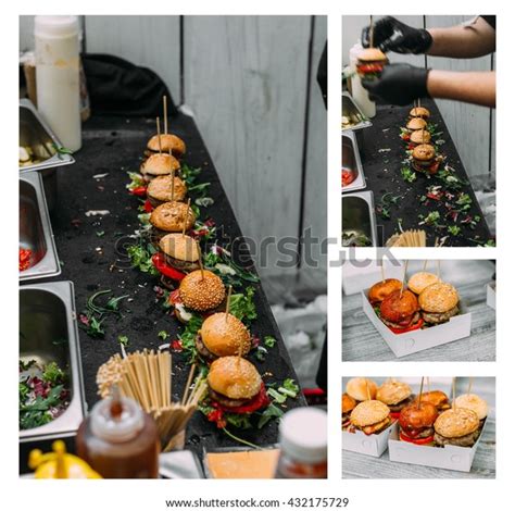 Mini Hamburgers Mini Burgers Party Food Stock Photo 432175729