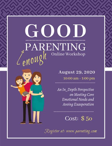 Online Parenting Classes Workshop Template Postermywall