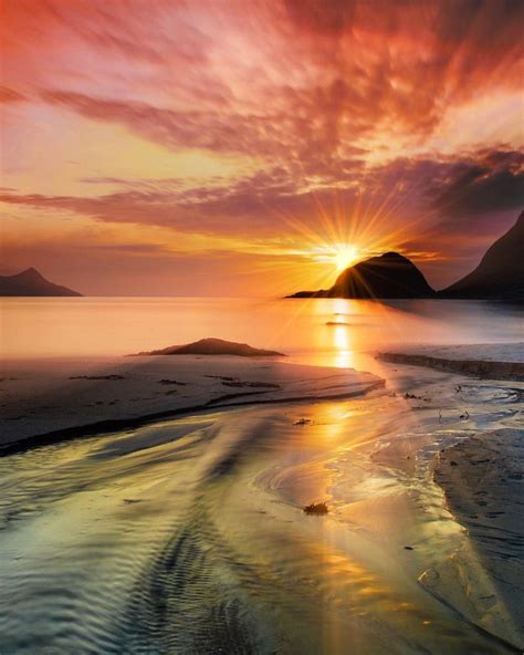 Haukland Nordland Norway 🇳🇴 Beautiful Landscapes Beautiful Sunset