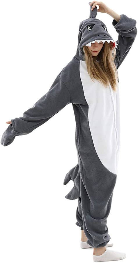 Buy Adult Shark Pajamas Adult Cosplay Costume Shark One Piece Animal