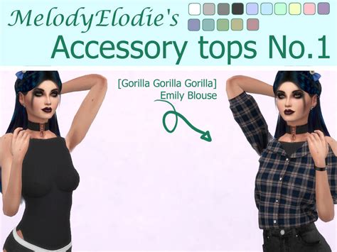 The Sims Resource Melodyelodie Accessory Tops No 1