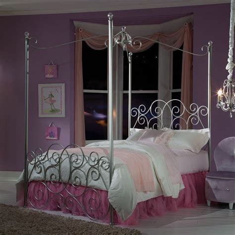 This crib netting is giving us all the princess vibes! Princess Canopy Bed (Silver) Standard Furniture ...
