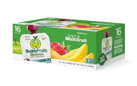Buddy Fruits Original Blended Fruit Squeeze Snack Pouches