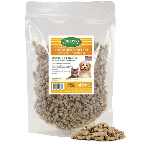 Live food and frozen food; Raw Paws Pet Premium Raw Freeze Dried Green Tripe for Dogs ...