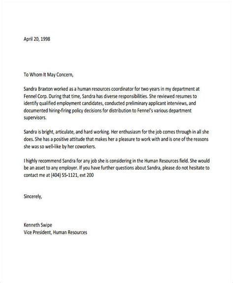 10 Employee Recommendation Letter Template 10 Free Word Pdf Format