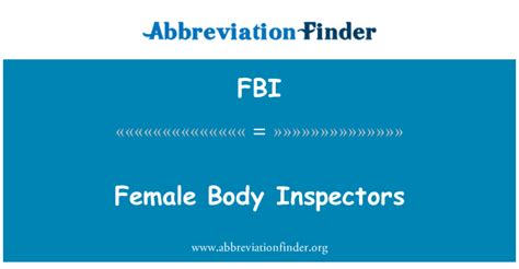Fbi 定义 女性的身体检查 Female Body Inspectors