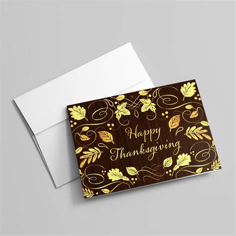Golden Leaves Thanksgiving Greeting Cards By Cardsdirect