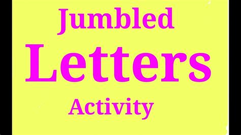 Jumbled Letters Activity Youtube