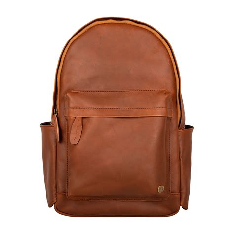 Classic Brown Leather Backpack With 15 Laptop Capacity Mahi Leather