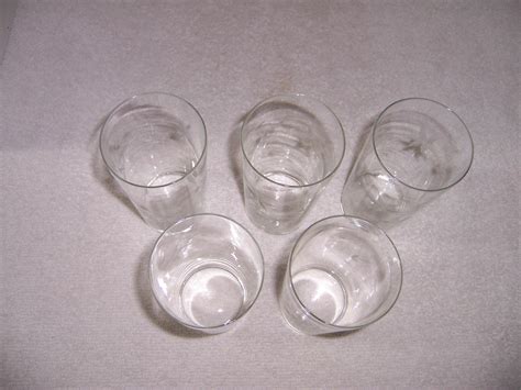 5 Etched Glass Tumblers Triple A Resale