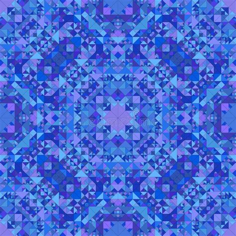 Blue Abstract Seamless Triangle Mosaic Tile Kaleidoscope Pattern