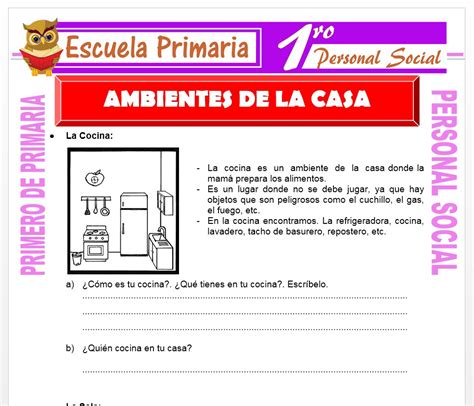 Ambientes De La Casa Para Primero De Primaria Escuela Primaria