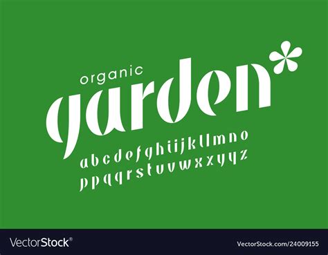 Organic Nature Style Font Royalty Free Vector Image