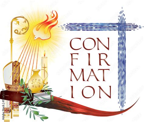 Sacrament Of Confirmation Symbolic Vector Drawing Illustration With