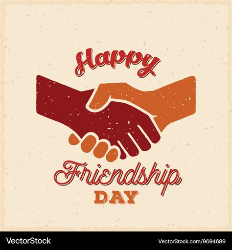 Happy Friendship Day Retro Card Poster Royalty Free Vector