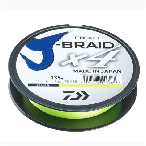 Daiwa J Braid X4 135m Yellow 0 10mm 3 8kg 12740 010