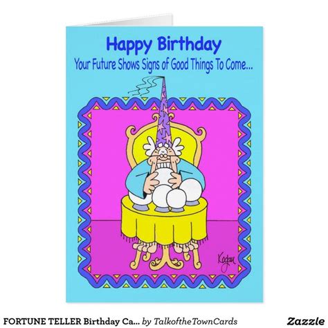 Fortune Teller Birthday Card Zazzle Birthday Cards Cards Custom