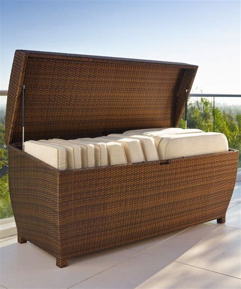 All Weather Wicker Storage Chest Frontgate Outdoor Furniture