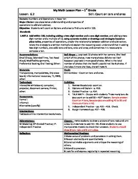 Unit 1.1 unit one week one. My Math (McGraw-Hill) Grade 1 Chapter 6 Lesson Plans - 2013 edition
