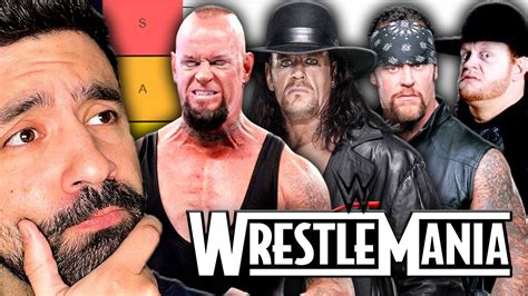 Ranking Every Undertaker Wrestlemania Match Wwe Tier Ranking Youtube