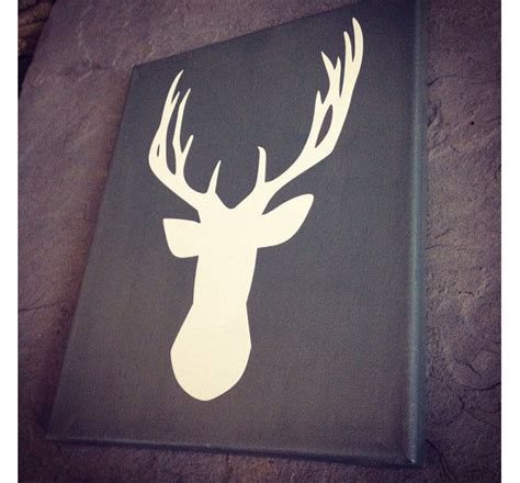 Deer Silhouette Painted Canvas Sign Aftcra