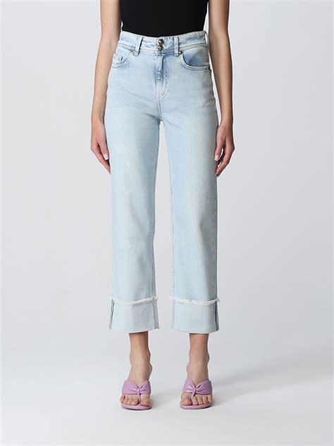 Versace Jeans Couture Nina High Rise Straight Fit Jeans In Indigo